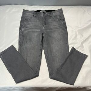 Wit & Wisdom Gray Wash Jeans High Rise Ankle Skinny Denim Preppy Academia Size 6